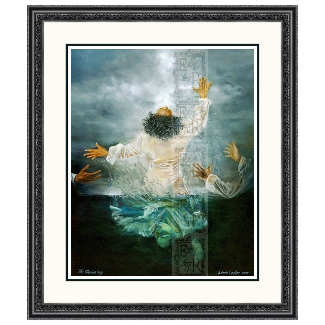 The Cleansing by Edwin Lester (Double Mat w/ Black Frame)
