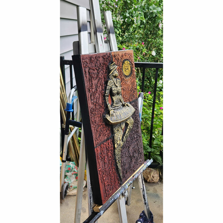 The Keyboardist: African Bas Relief Sculpture by D.D. Ike