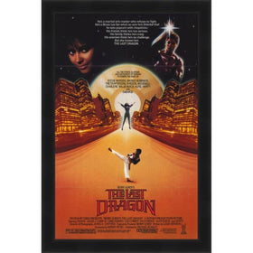 The Last Dragon Movie Poster - Bruce Leroy practicing martial arts.  (Black Frame)