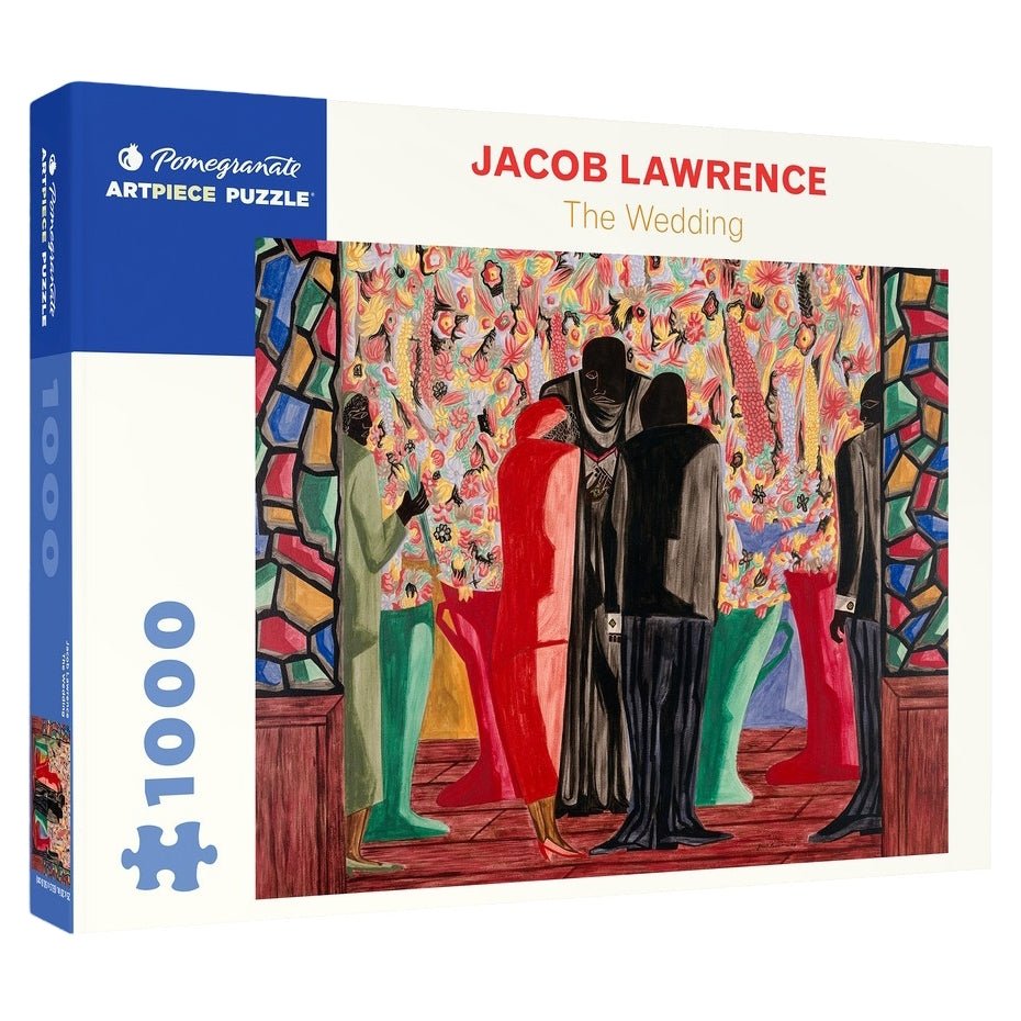 The Wedding by Jacob Lawrence: African American Jigsaw Puzzle (Main) - Pomegranate ArtPiece Puzzle box featuring Jacob Lawrence's 'The Wedding' artwork