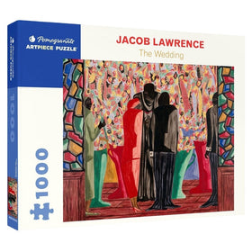 The Wedding by Jacob Lawrence: African American Jigsaw Puzzle (Main) - Pomegranate ArtPiece Puzzle box featuring Jacob Lawrence's 'The Wedding' artwork