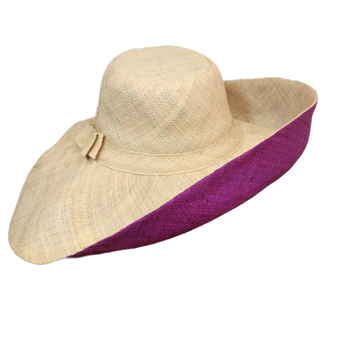 Tiayonna: Hand Woven Multicolor Madagascar Big Brim Raffia Sun Hat