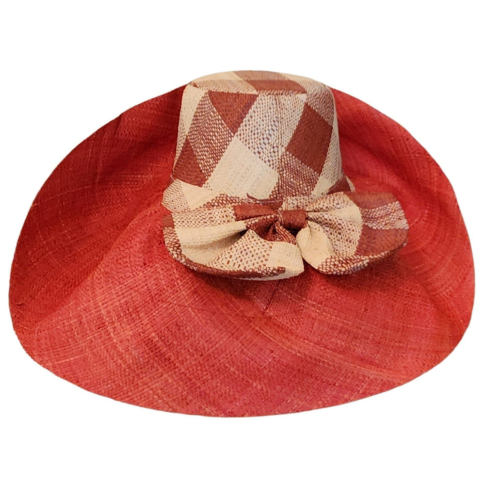 Tyonna: Hand Woven Multi-Color Madagascar Big Brim Raffia Sun Hat