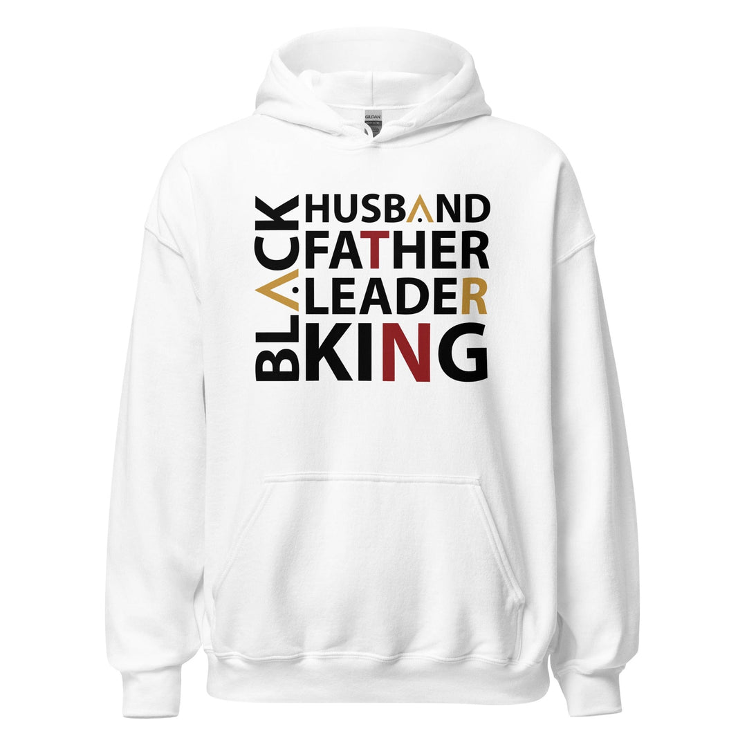 Black Husband Unisex Hooded Sweatshirt (White)