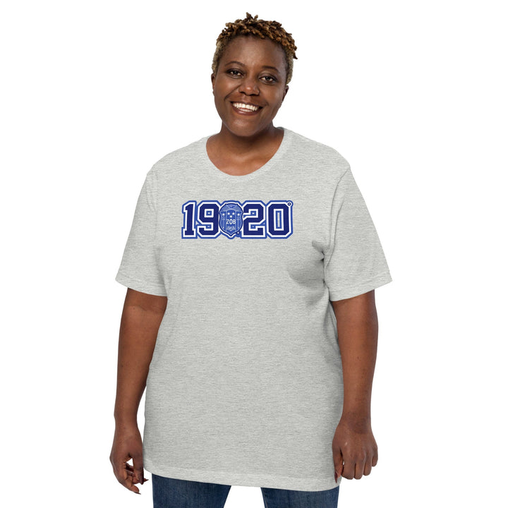 Zeta Phi Beta 1920 Crest Short Sleeve Unisex T-Shirt (Athletic Heather)