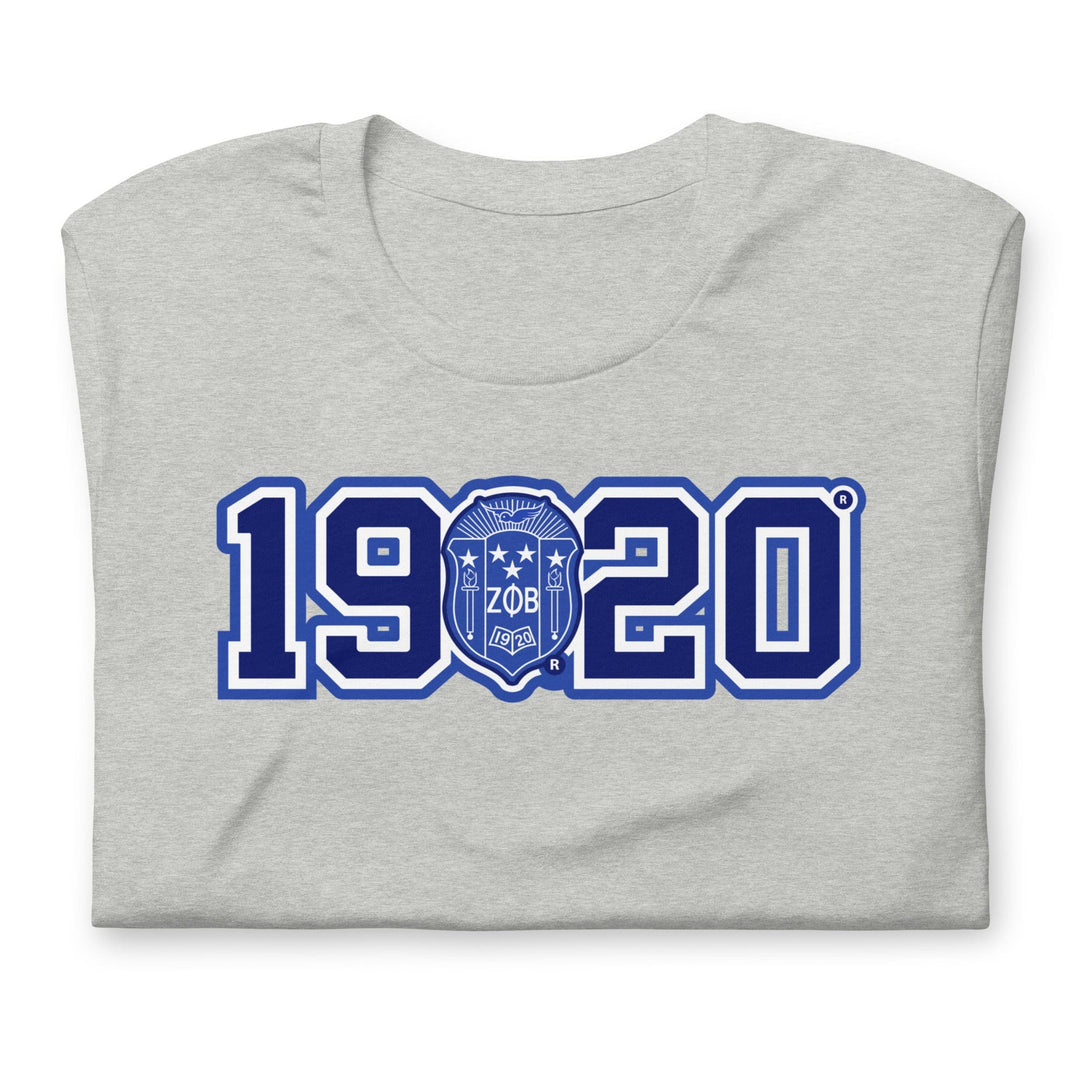 Zeta Phi Beta 1920 Crest Short Sleeve Unisex T-Shirt (Athletic Heather)