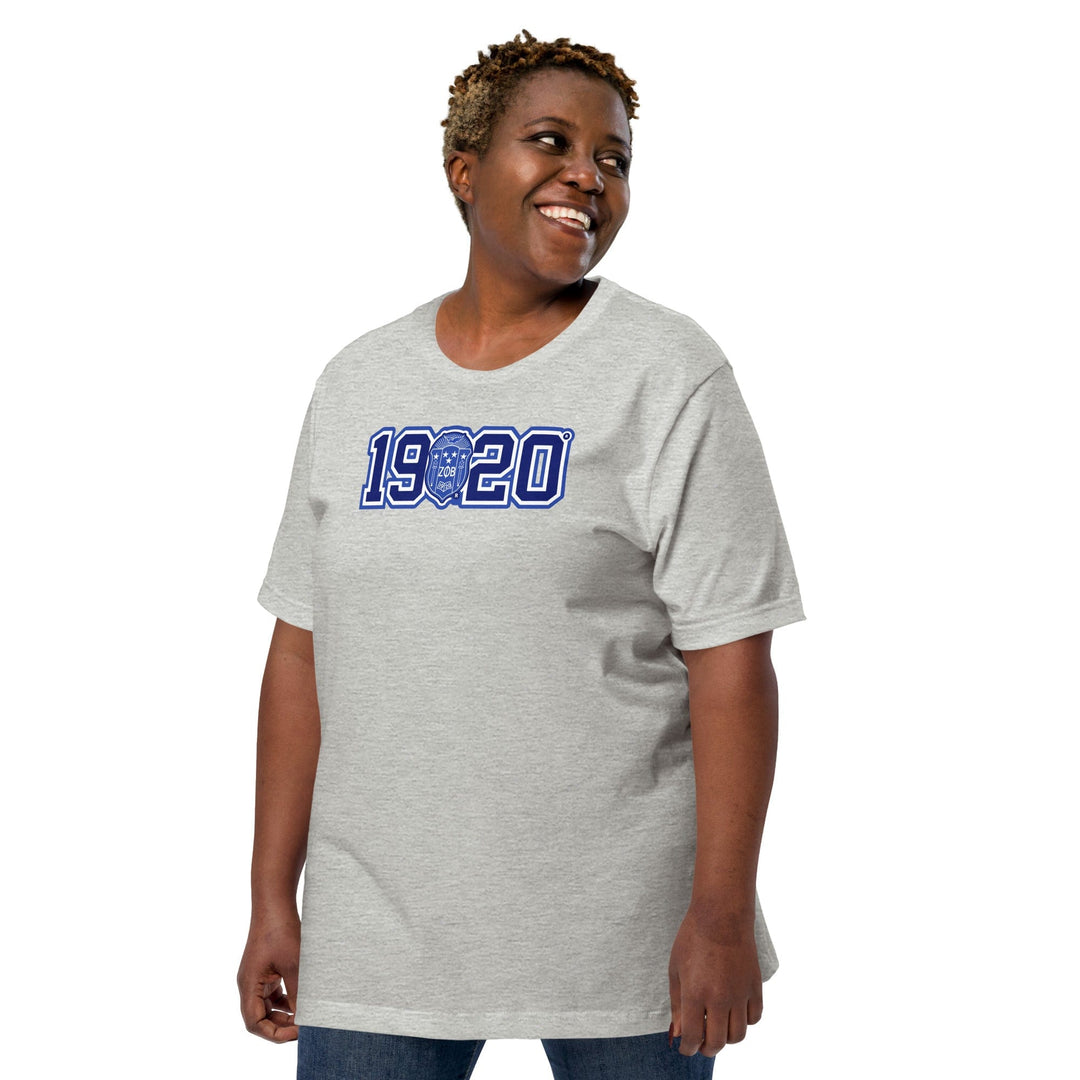 Zeta Phi Beta 1920 Crest Short Sleeve Unisex T-Shirt (Athletic Heather)