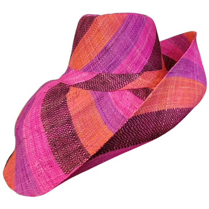 Virtudes: Hand Woven Multi-Color Madagascar Big Brim Raffia Sun Hat