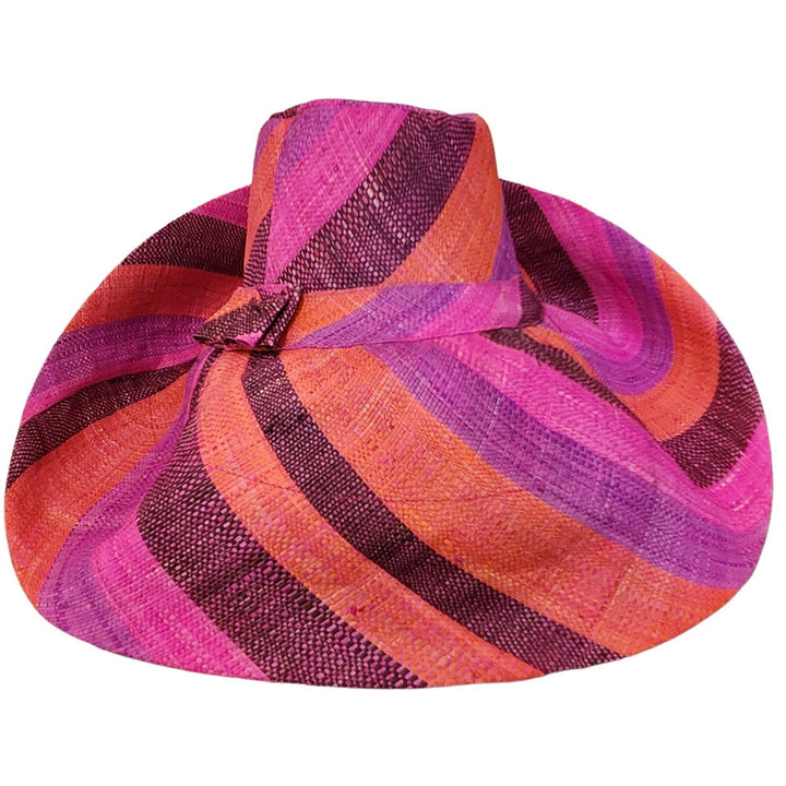 Virtudes: Hand Woven Multi-Color Madagascar Big Brim Raffia Sun Hat