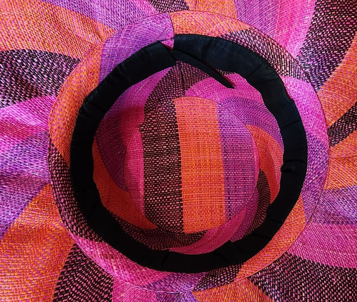 Virtudes: Hand Woven Multi-Color Madagascar Big Brim Raffia Sun Hat