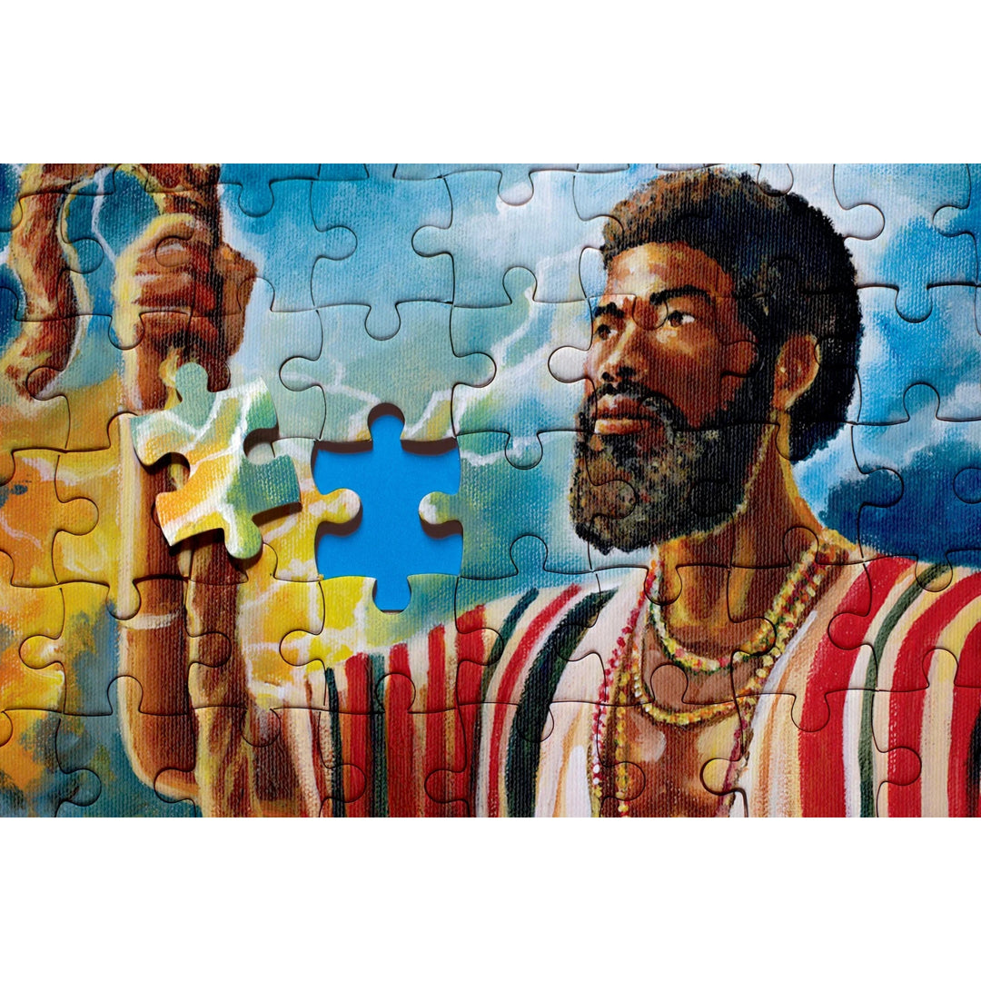 Walking by Faith (Moses) Jigsaw Puzzle by Keith Conner (Detail)