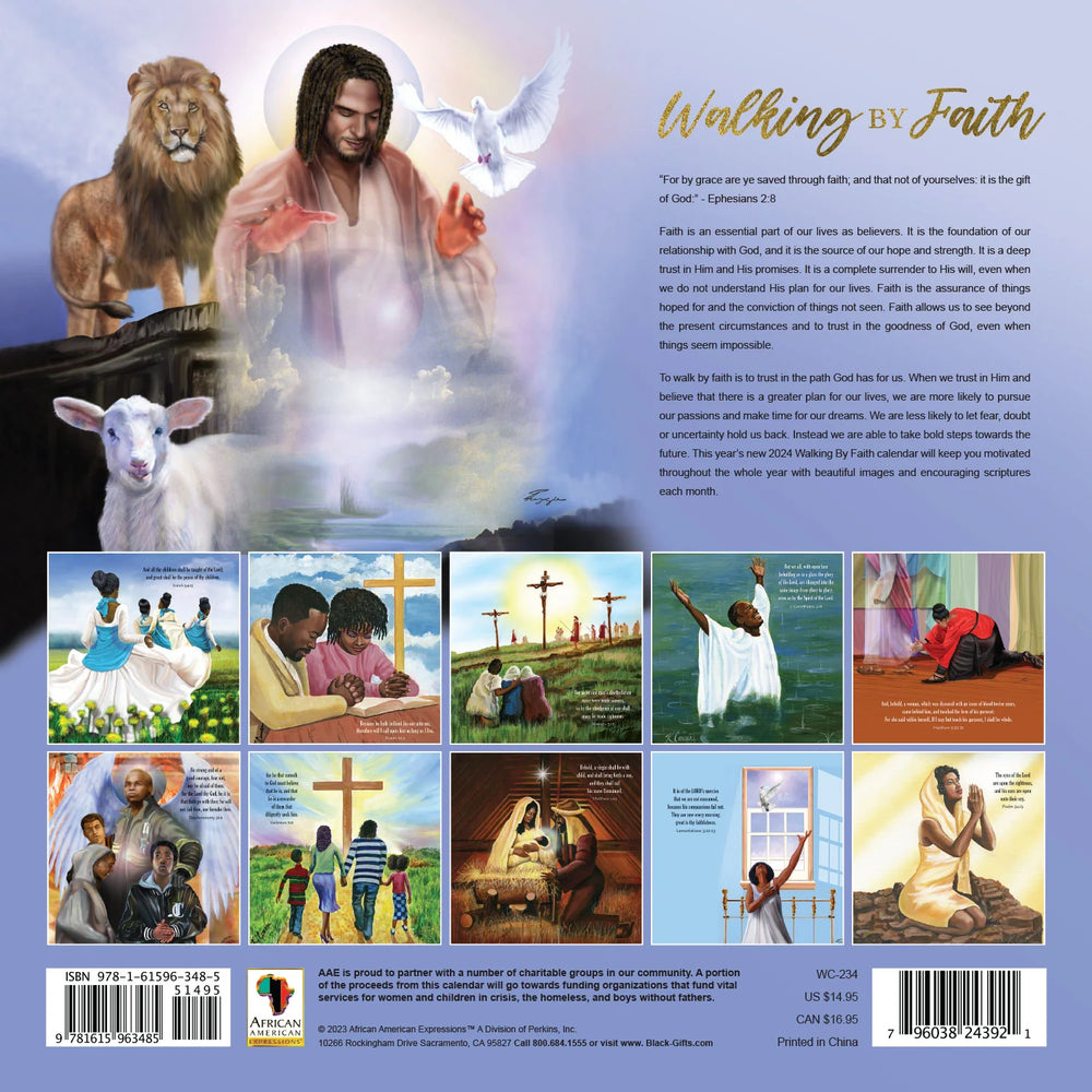 Walking by Faith by Keith Conner: 2024 African American Wall Calendar (Back)