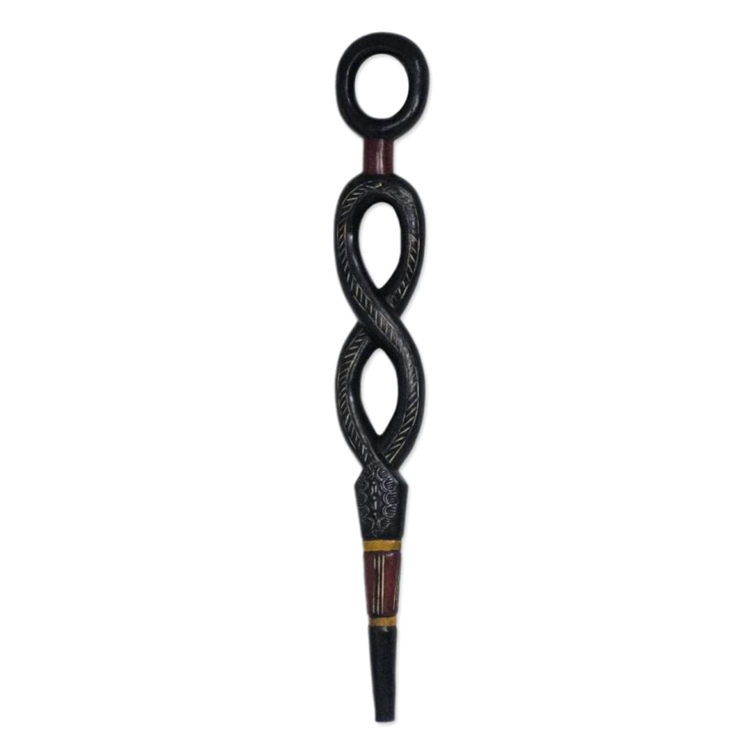 Winding Path: Decorative African Walking Stick by Eva Santewa Amakye (Front) 