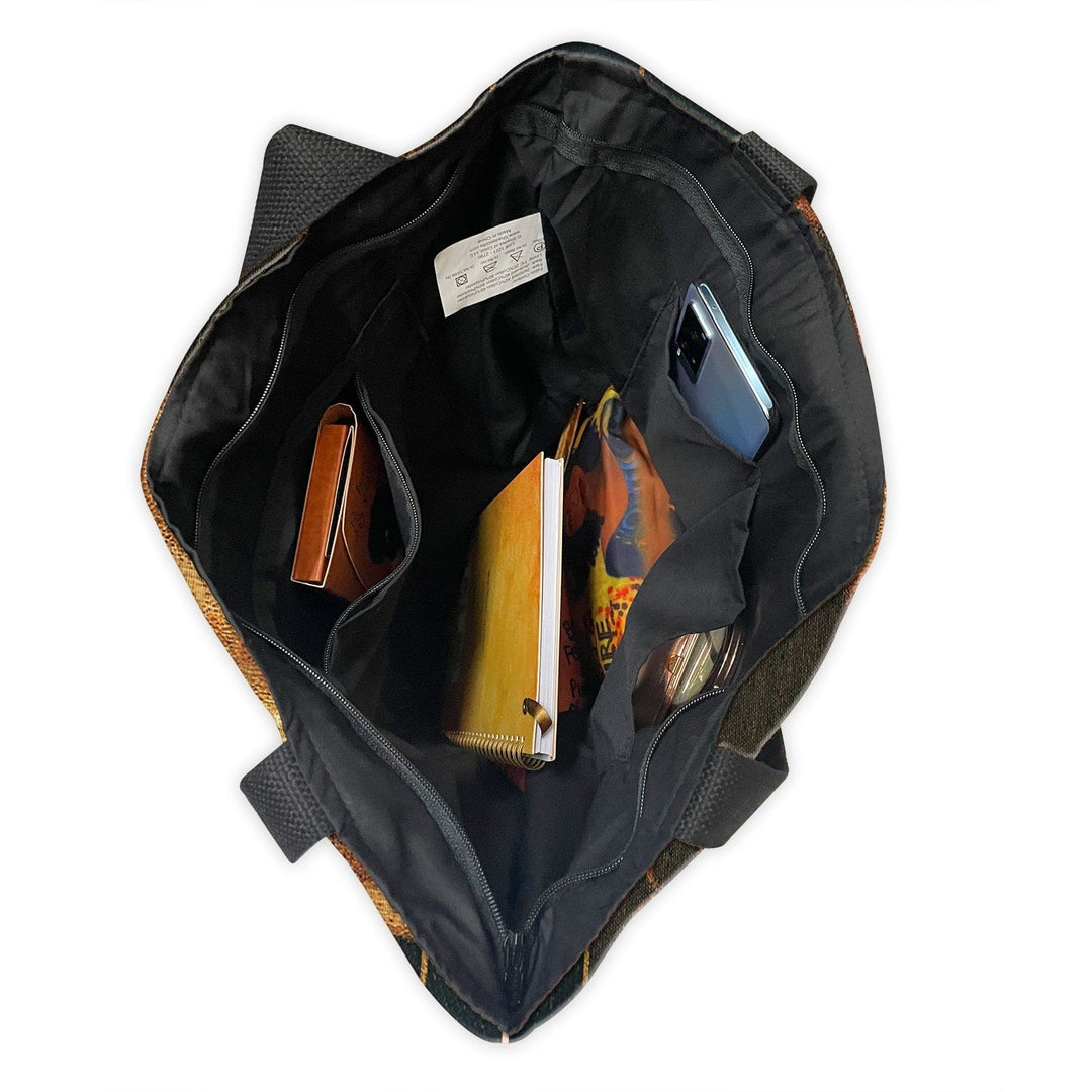 Windows 2 Africa: African American Woven Tote Bag by GBaby (Interior)