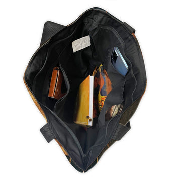 Windows 2 Africa: African American Woven Tote Bag by GBaby (Interior)