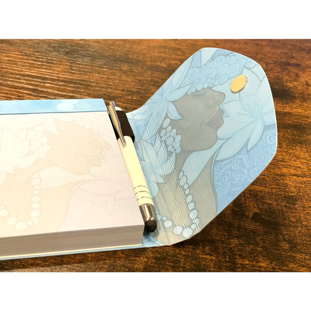 Winter Stylus Purse Pal by Pamela Hills (Lifestyle) - Notebook with a decorative metal cover featuring an illustration on a wooden surface