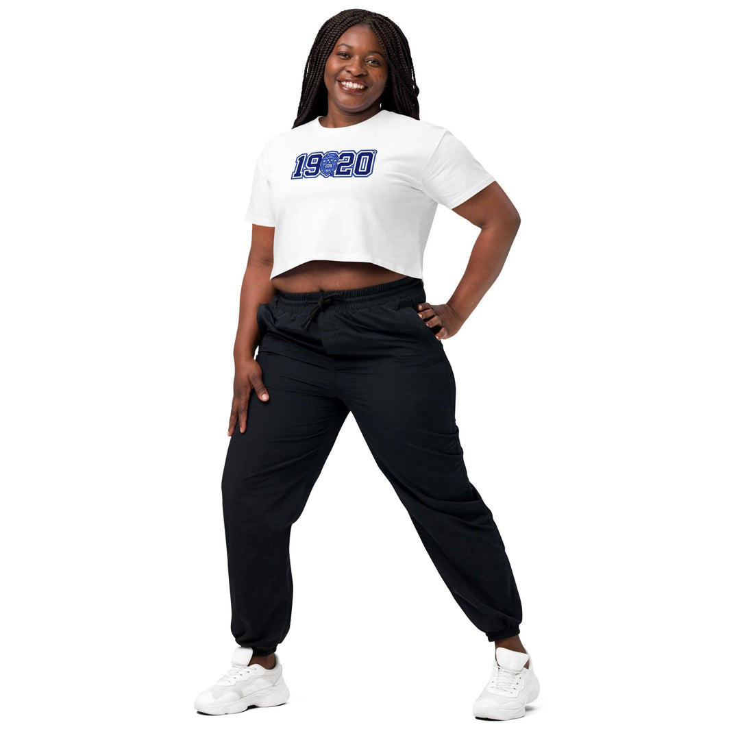 Zeta Phi Beta 1920 Crest Crop Top T-Shirt-T-Shirt-Divine Nine Depot-Athletic Heather-XS-The Black Art Depot