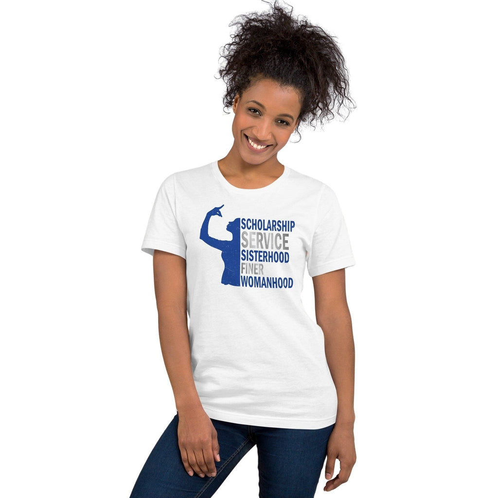 Zeta Phi Beta Principles White Unisex Short Sleeve T-Shirt