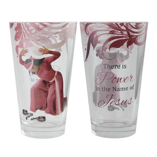 Power of in the Name of Jesus: African American Drinking Glass