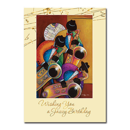 Jazzy: African American Happy Birthday Greeting Card