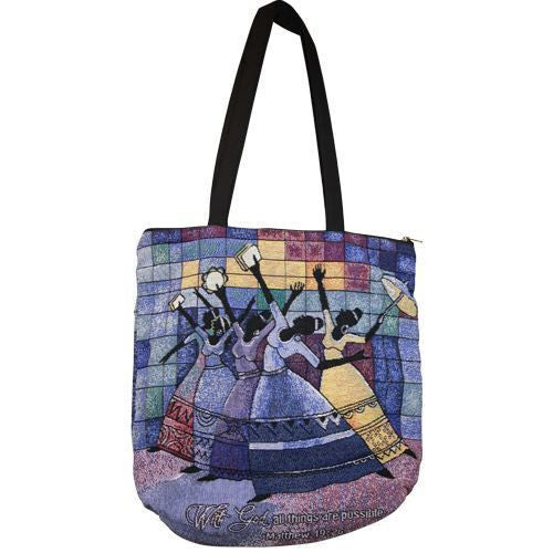 With GOD: African American Inspirational/Religious Tote Bag by AAE