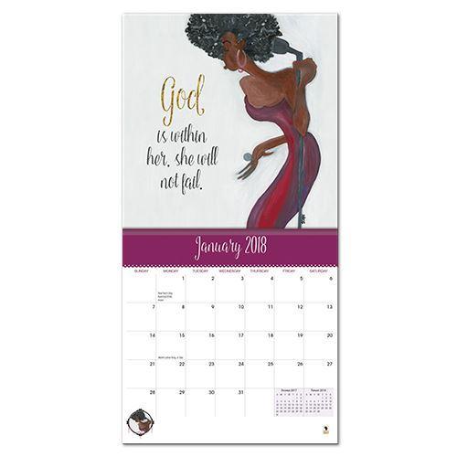 Daughters of the King-Calendar-Sharon Cope-12x12 inches-Wall Calendar-The Black Art Depot