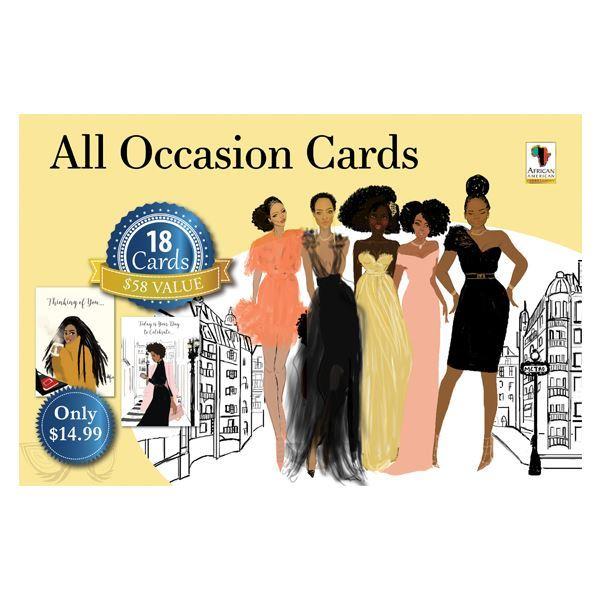 African American All Occasion Greeting Card Box Set (Sister Friends) by Nicholle Kobi