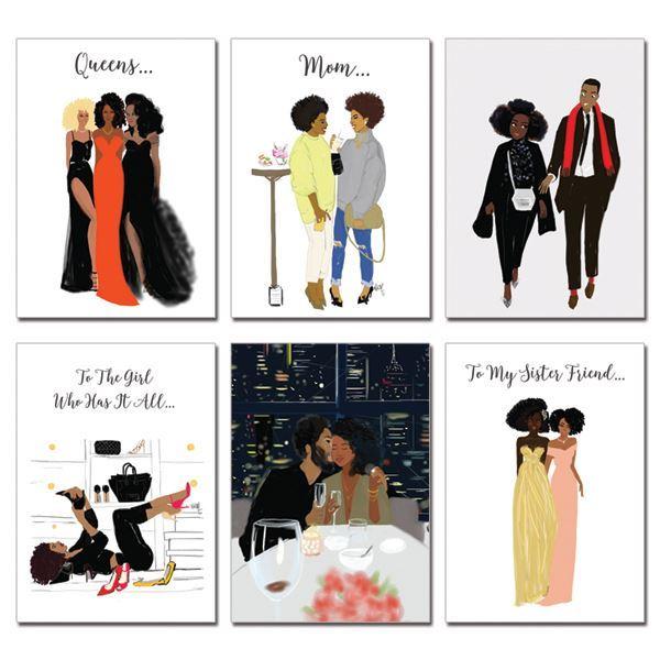 African American All Occasion Greeting Card Box Set (Sister Friends) by Nicholle Kobi