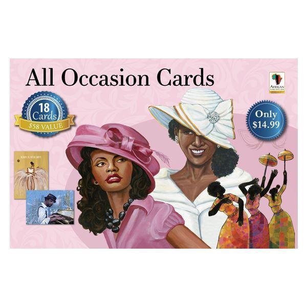 African American All Occasion Greeting Card Box Set (Pink)