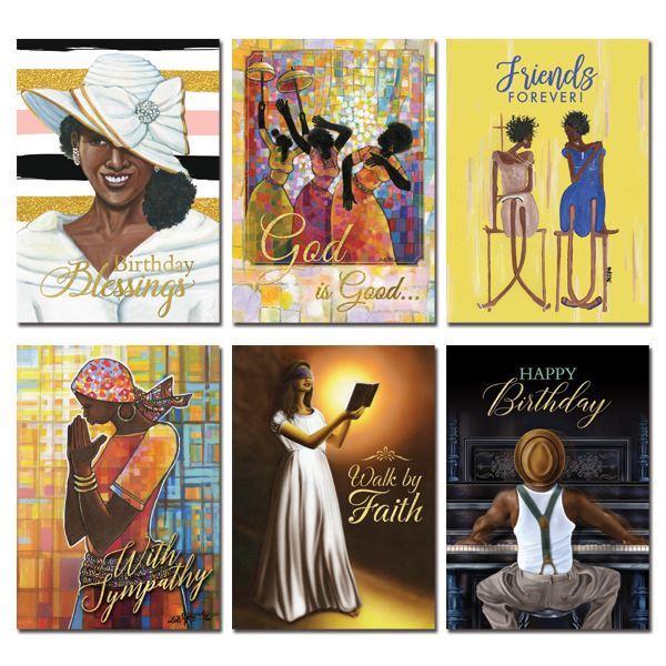 African American All Occasion Greeting Card Box Set (Pink)