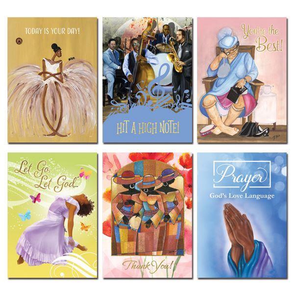 African American All Occasion Greeting Card Box Set (Pink)