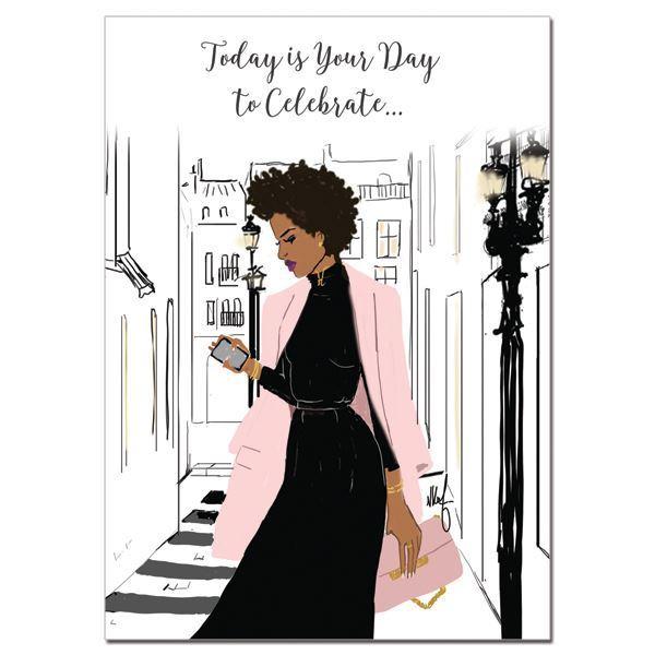 Today is Your Day to Celebrate: African American Birthday Card by Nicholle Kobi