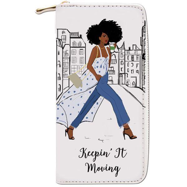 Keepin' It Movin' Wallet-Wallet-Nicholle Kobi-4x7.75 inches-Faux Leather-The Black Art Depot