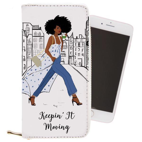 Keepin' It Movin' Wallet-Wallet-Nicholle Kobi-4x7.75 inches-Faux Leather-The Black Art Depot