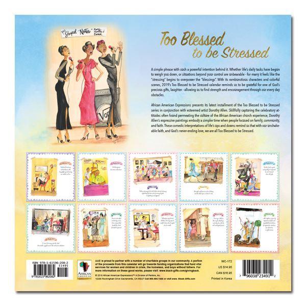 Too Blessed to be Stressed: The Art of Doroth Allen (2019 African American Calendar) (Rear)