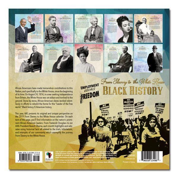 Black History: From Slavery to the Presidency (2019 African American Wall Calendar) (Rear)