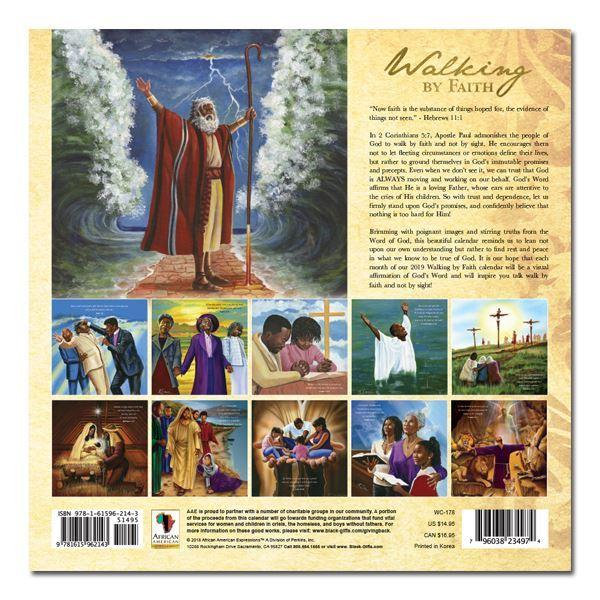 Walking by Faith: 2019 African American Wall Calendar (Rear)