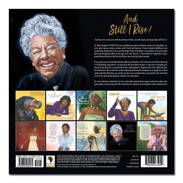 Maya Angelou: And Still I Rise (2019 African American Wall Calendar) (Rear)
