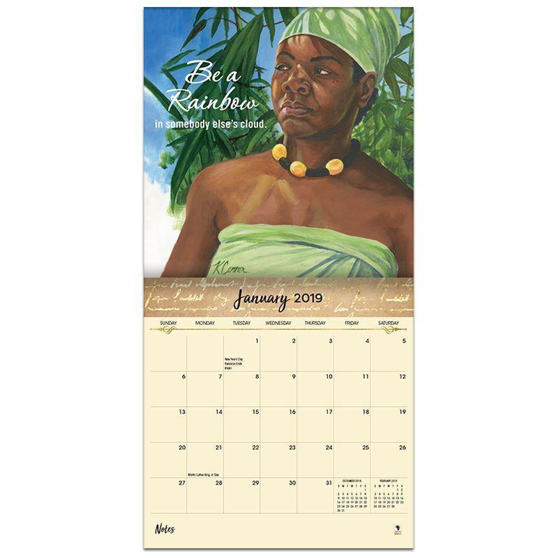 3 of 3: Maya Angelou: And Still I Rise (2019 African American Wall Calendar) (Inside)