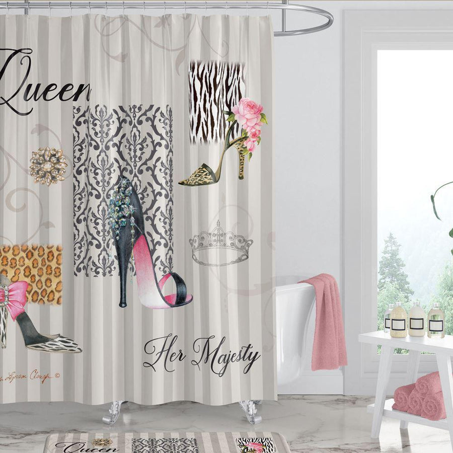 The Shoe Queen Shower Curtain by Sandy Clough