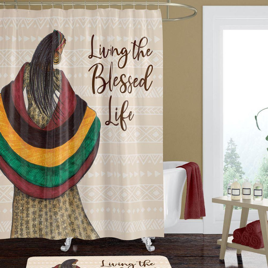 The Living Blessed Life: African American Shower Curtain by Albert Fennell