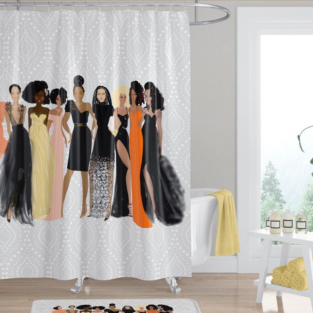 Sister Friends: African American Shower Curtain by Nicholle Kobi