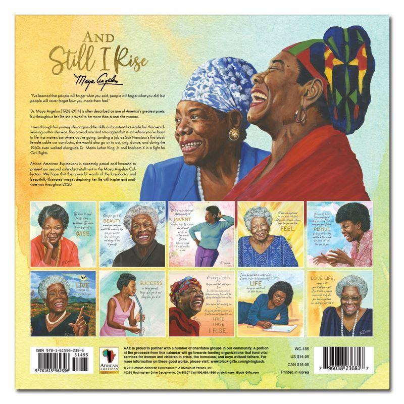 Maya Angelou (And Still I Rise) by Keith Conner: 2020 African American Calendar (Back)