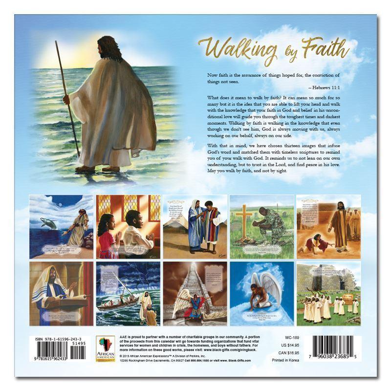 Walking by Faith by Keith Conner: African American 2020 Wall Calendar (Back)
