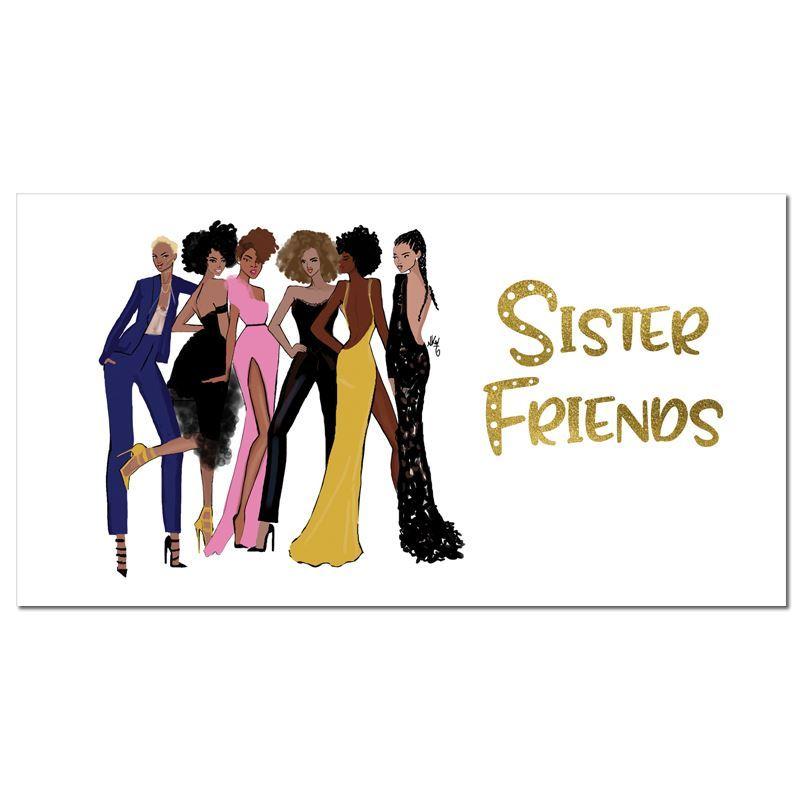 Sister Friends-Checkbook Planner-Nicholle Kobi-3.5x6.5 inches-2020-2021-The Black Art Depot