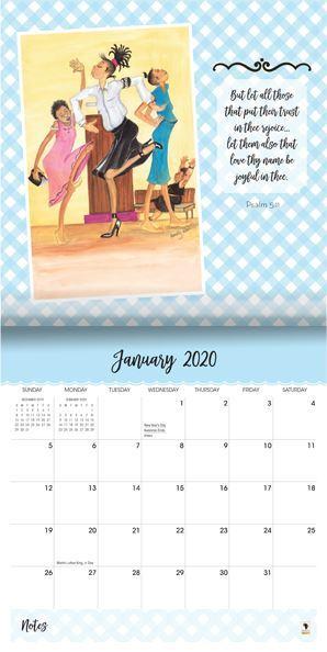 Too Blessed for Stress-Calendar-Dorothy Allen-12x12 inches-Wall Calendar-The Black Art Depot