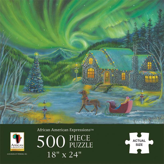 Northern Lights Puzzle-Jigsaw Puzzle-African American Expressions-18x24-500-The Black Art Depot