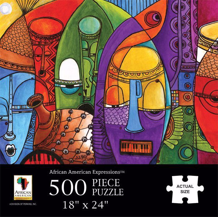 Jazz Mask: African American Jigsaw Puzzle by D.D. Ike
