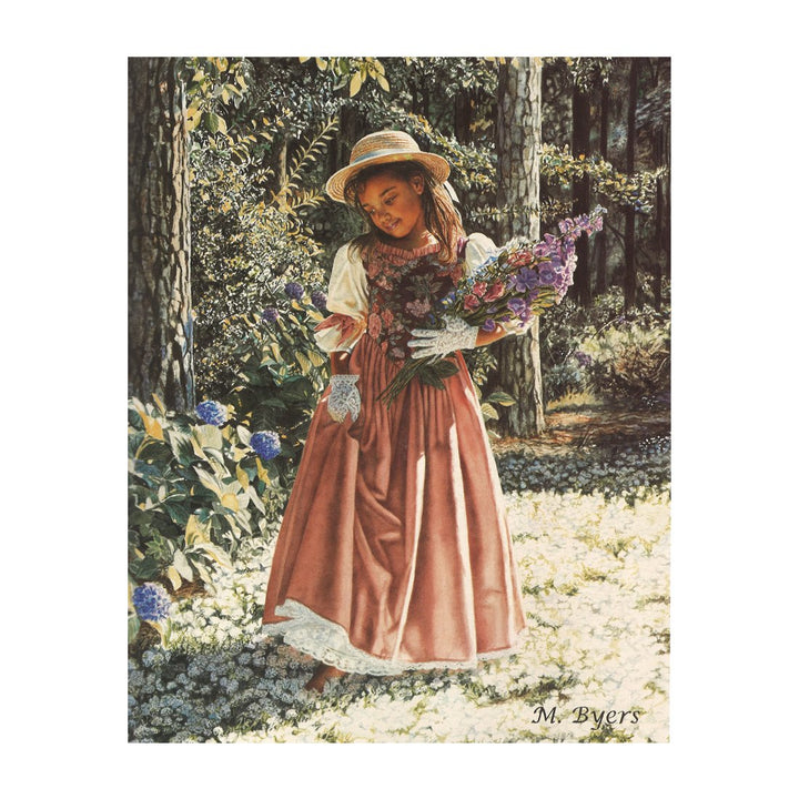 Girl Carrying Flowers by Melinda Byers