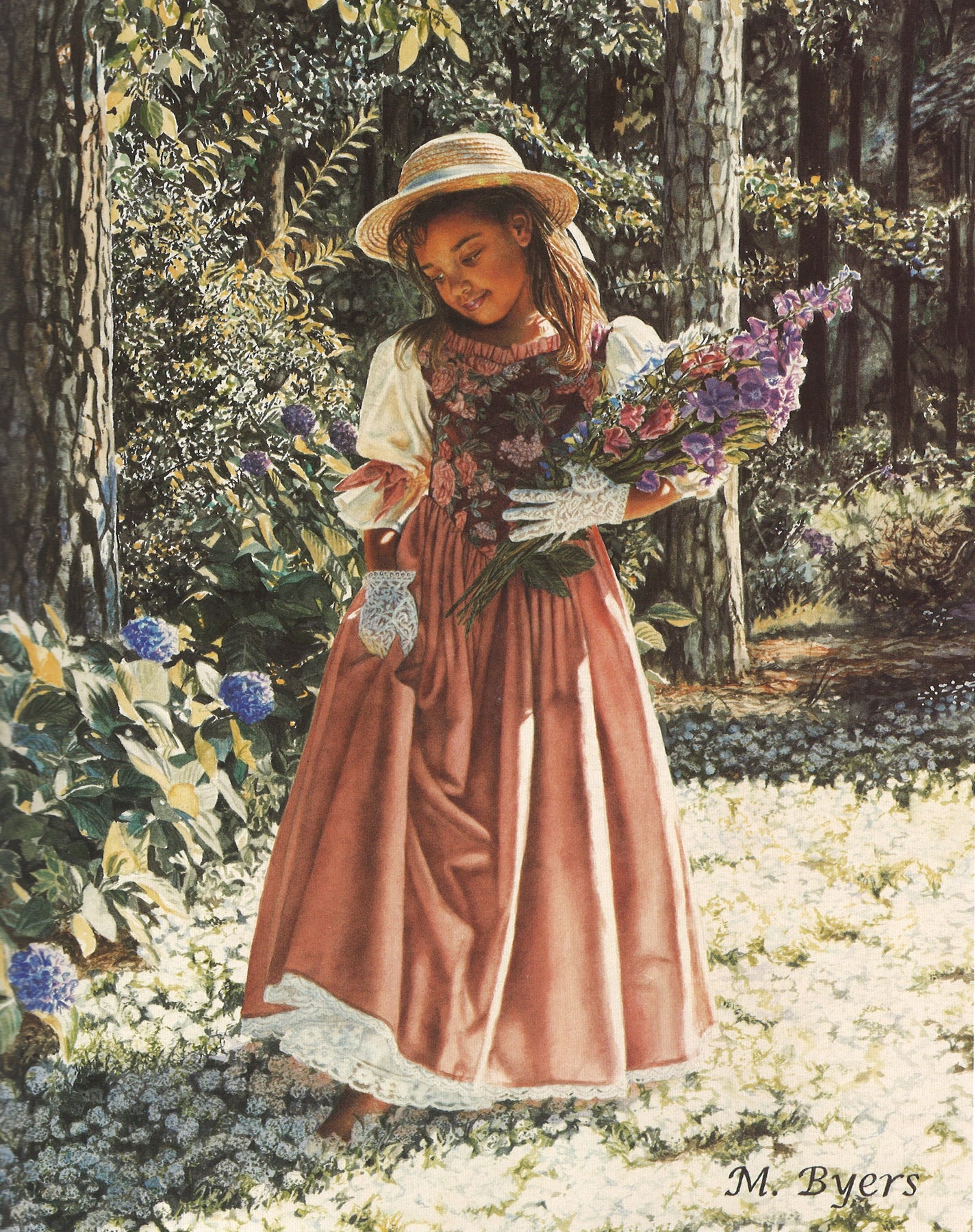 4 of 4: Girl Carrying Flowers by Melinda Byers